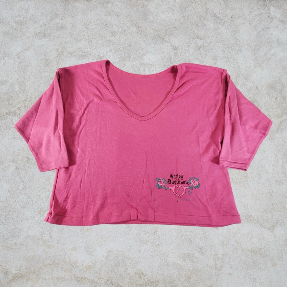 Vintage Harley-Davidson‎ Shirt Womens XL Pink Holubek 1989 Long Sleeve Biker